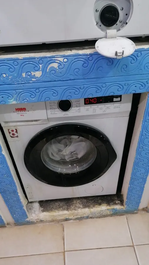Haam Electric 8 kg washer — drain filter service — repair by Noura, Riyadh